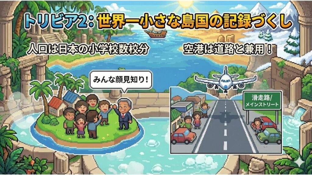 トリビア2: 世界一小さな島国の記録づくし