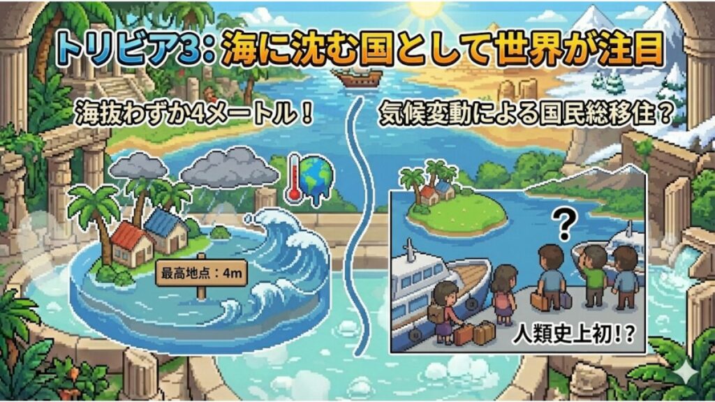 トリビア3: 海に沈む国として世界が注目