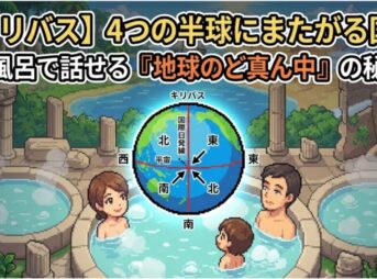 【キリバス】4つの半球にまたがる国？お風呂で話せる『地球のど真ん中』の秘密