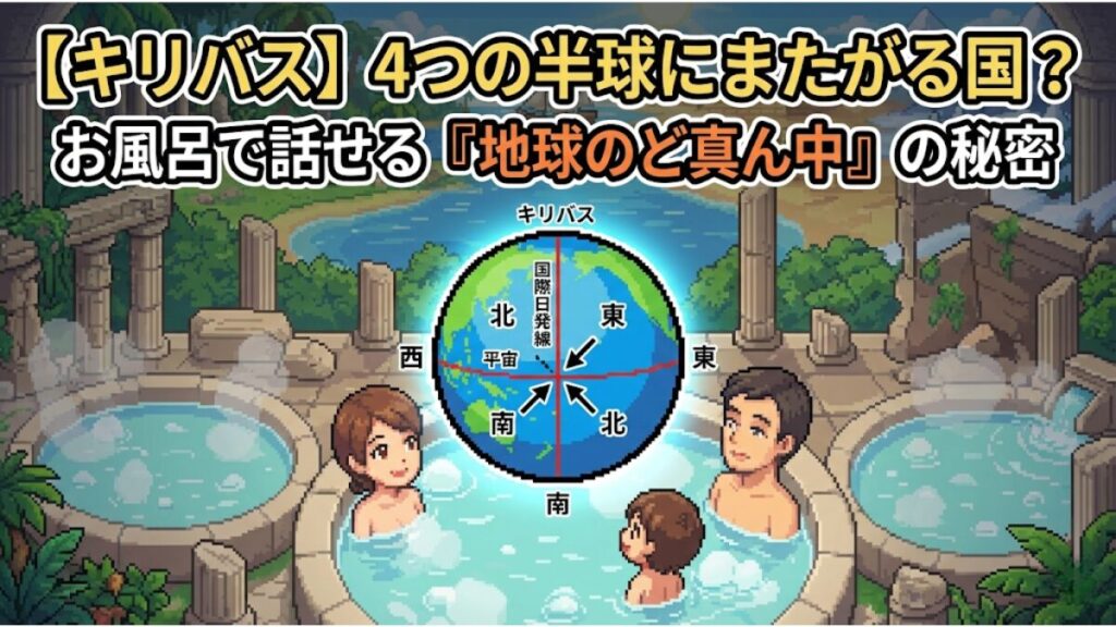 【キリバス】4つの半球にまたがる国？お風呂で話せる『地球のど真ん中』の秘密