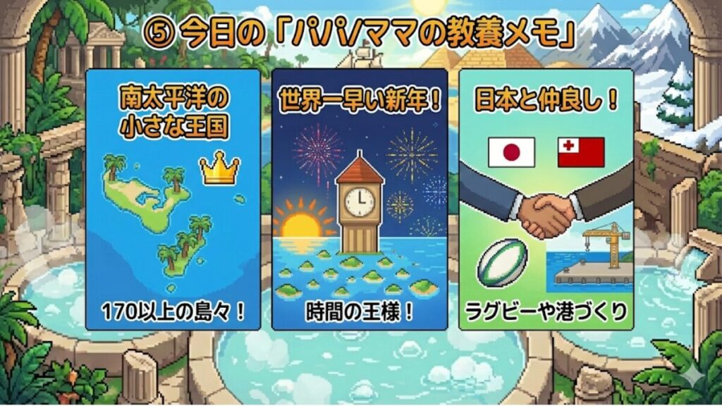 ⑤ 今日の「パパ/ママの教養メモ」